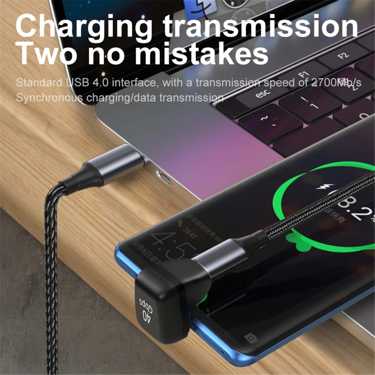High-Speed U-Shape Magnetic USB-C Adapter with 100W Fast Charging & 8K Display Output