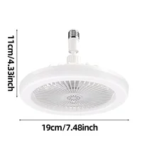 Rotatable 3in1 Ceiling Fan with Remote Control Lighting Lamp E27 Converter Base Lighting Base Bedroom Living Room Miflame 6