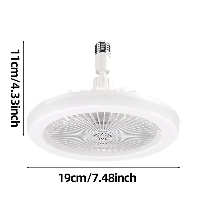 Rotatable 3in1 Ceiling Fan with Remote Control Lighting Lamp E27 Converter Base Lighting Base Bedroom Living Room Miflame 6