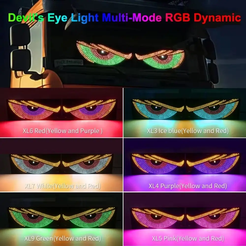 Display a LED Occhi del diavolo Luce lampeggiante fredda Occhio di camion per auto animato 5 V Matrix Pixel Panel Truck Luce dell'occhio del diavolo