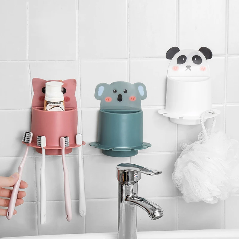 Porta Spazzolino JAWSEU Per Bambini: A Forma Di Animale (zebra, Leone, Giraffa) Con Ventosa Per Parete - 3