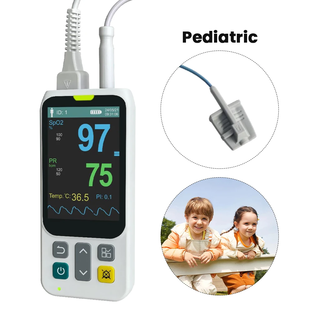 מוניטור למטופל נייד HPM200 Oximeter Vital SPO2 PR PI מוניטור לדופק למבוגרים וילדים ניונטליים