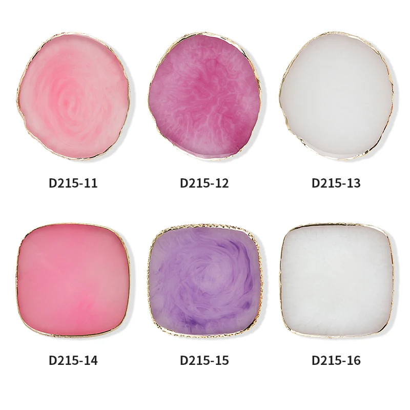 Round Resin Agate Stone Nail Color Palette Gel Polish Display Pallet Mixing Paint Plate For Nails Art Display Showing Shelf 4