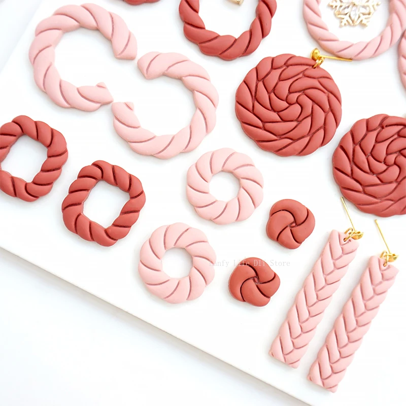 Hollow Ring Polymer Clay Cutter Twist Texture Polymer Clay Earring Mold DIY Holiday Party Earring Pendant Shape Pottery Tools polymer clay tools,pottery sculpting tools,clay sculpting tools,pottery tools,clay craft tool