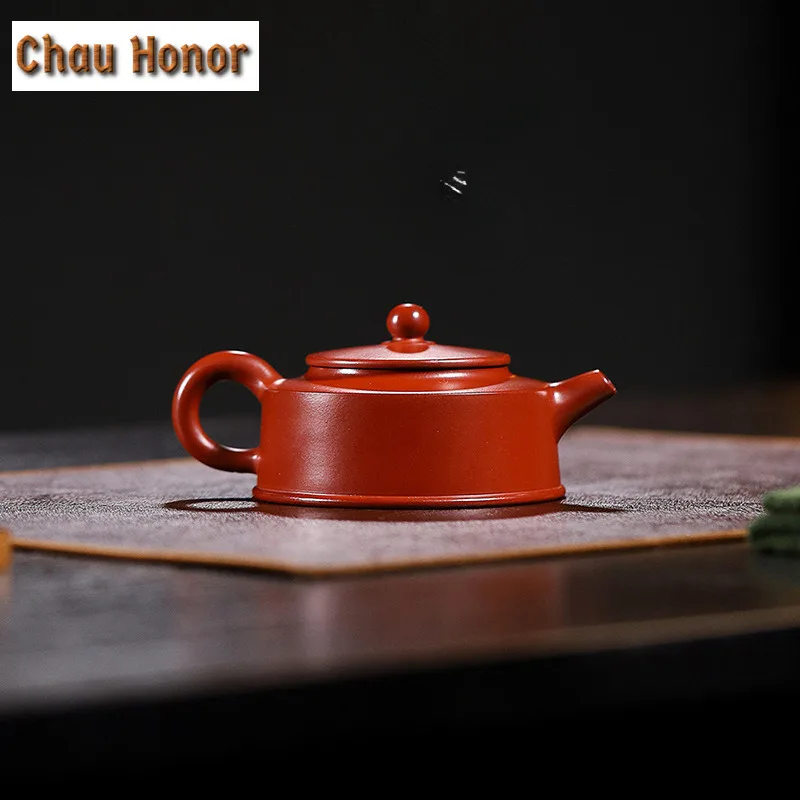 140ml Exquisite Yixing Purple Clay Teapot Handmade Well Bar Pot Raw Ore Dahongpao Mud Kettle With Infuser Zisha Teaset Drinkware