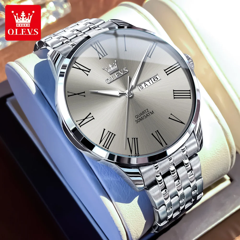 OLEVS العلامة التجارية الأصلية البساطة ساعات رجالي...