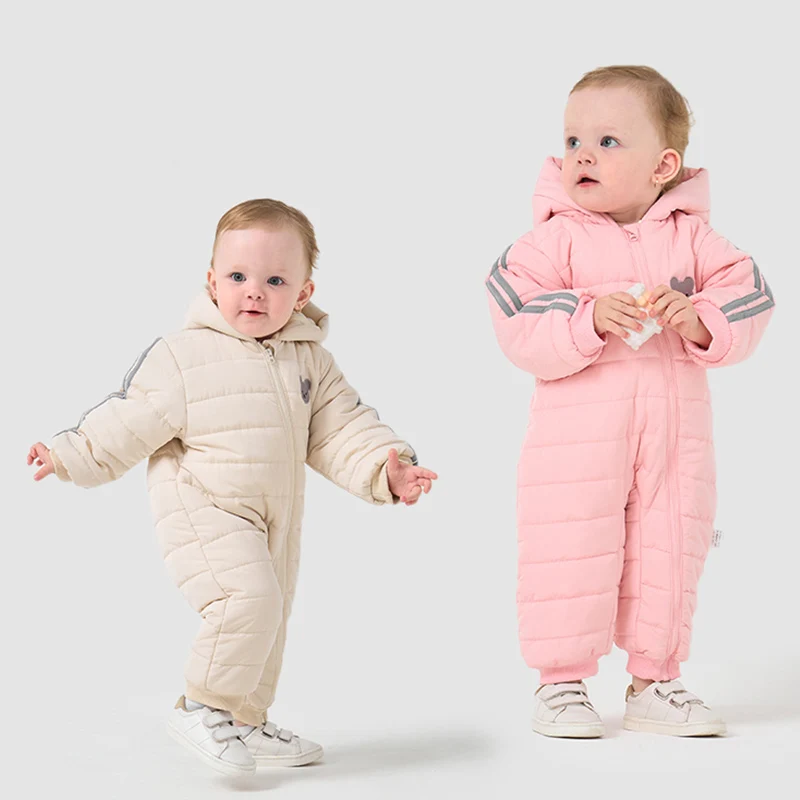 Newborn Baby Clothes Winter Warm Infant Outwear Hooded Baby Jumpsuit Boys Ski Suit Thicken Girl Jacket 0 to 24 Months