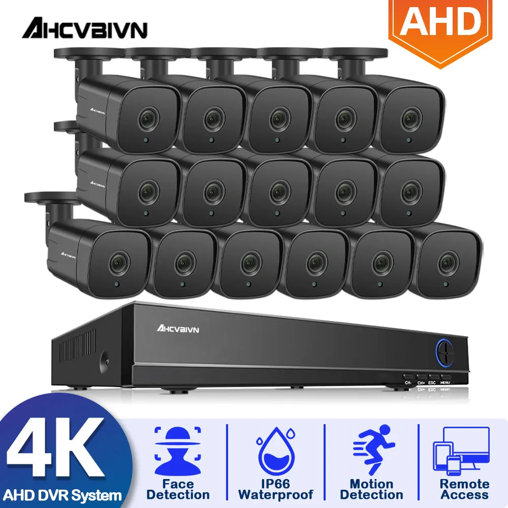 

8MP H.265 16CH AHD DVR Video Surveillance System IR-CUT Indoor Outdoor Waterproof 4K CCTV Camera P2P Security Surveillance Set