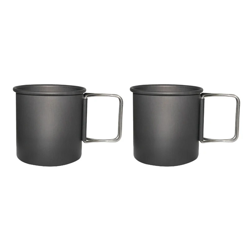 

Camping Picnic Cup With Foldable Handle Backpacking Tableware 300Ml Outdoor Portable 2Piece