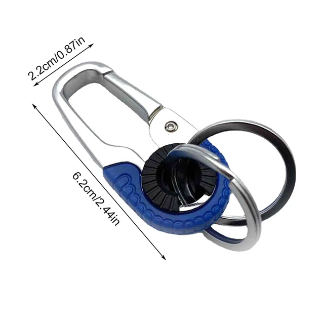 Men's Keychain Hook Stainless Steel Buckle Outdoor Carabiner Climbing Tool  Double Ring Car Fishing Key Ring Car Accessories - AliExpress