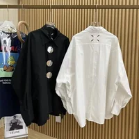 150kg Plus Size L-4XL Solid Polo Shirt for Women Embroidery Button Batwing Sleeve Female Blouses 2024 New Spring/autumn Lady Top - Image 5