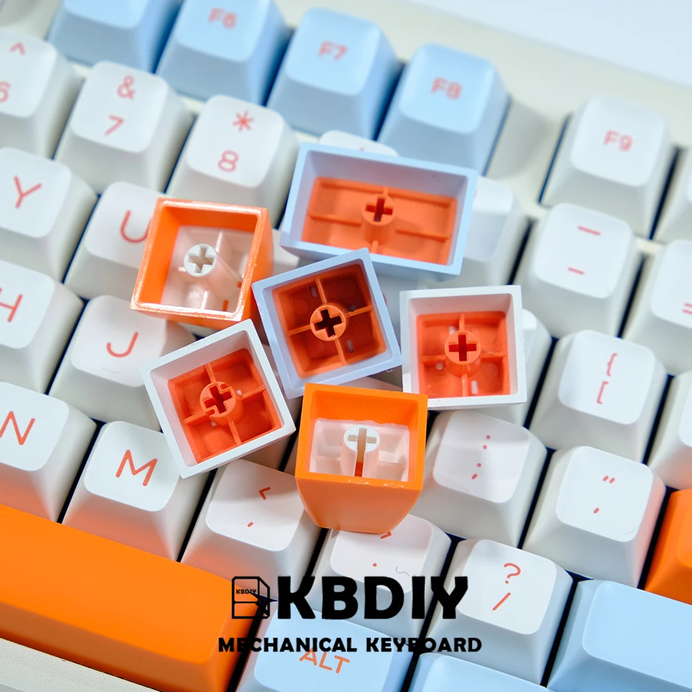 Kbdiy-teclas Iso Double Shot Salmão Perfil SA Pbt Double Shot Kit Faça Você Mesmo Barra de Espaço 7u 160 Teclas por Conjunto Teclado Mecânico Gmk - Imagem 2