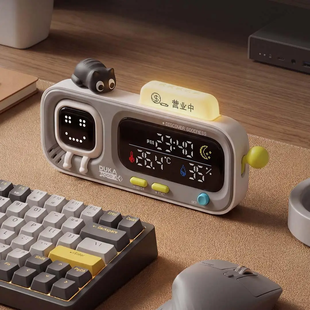 DUKA MOODA TH2 스마트 온습도 시계 센서 전자 디지털 습도계 기상 관측소 스마트 재미있는 알림