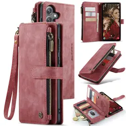 Elegant Vintage Leather Phone Case with Credit Card Slots and Flip Cover - Galaxy S23 (Red)