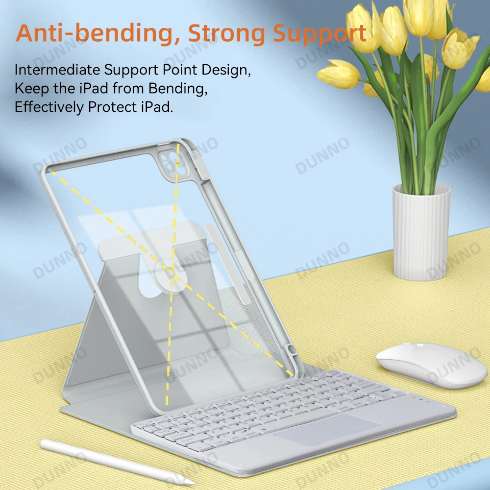 Capa de Teclado Touchpad para Ipad Capa Protetora Ipad Pro 11 Air Air 10.9 Air Pro 10.5 9ª Geração 10.2 - Imagem 2
