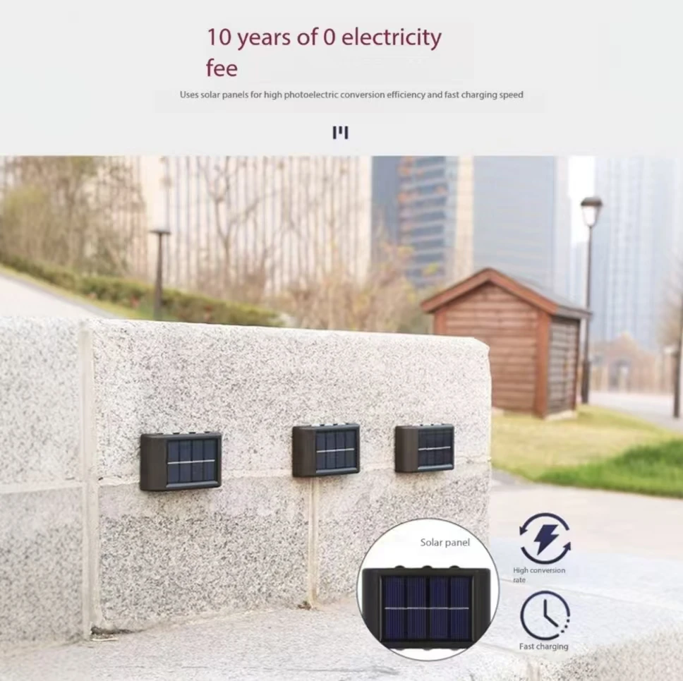 Solar LED Outdoor Wall Light Waterproof Dusk to Dawn Fence Lamp for Garden Yard Porch Pathway Patio Home Decor — view 5