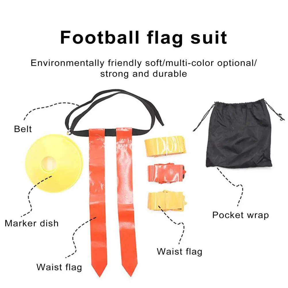 1 Set Durable Football Belt Flag Strong Grip Soft Material PVC Streamer Olive Flags Rugby Waist Flag for Intense Competition