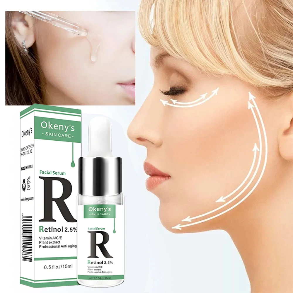 Retinol 2.5% Vitamin C / A Facial Anti Wrinkle Serum Remove Dark Spots Collagen Serum Anti Aging Essence Whitening Face Serum 4