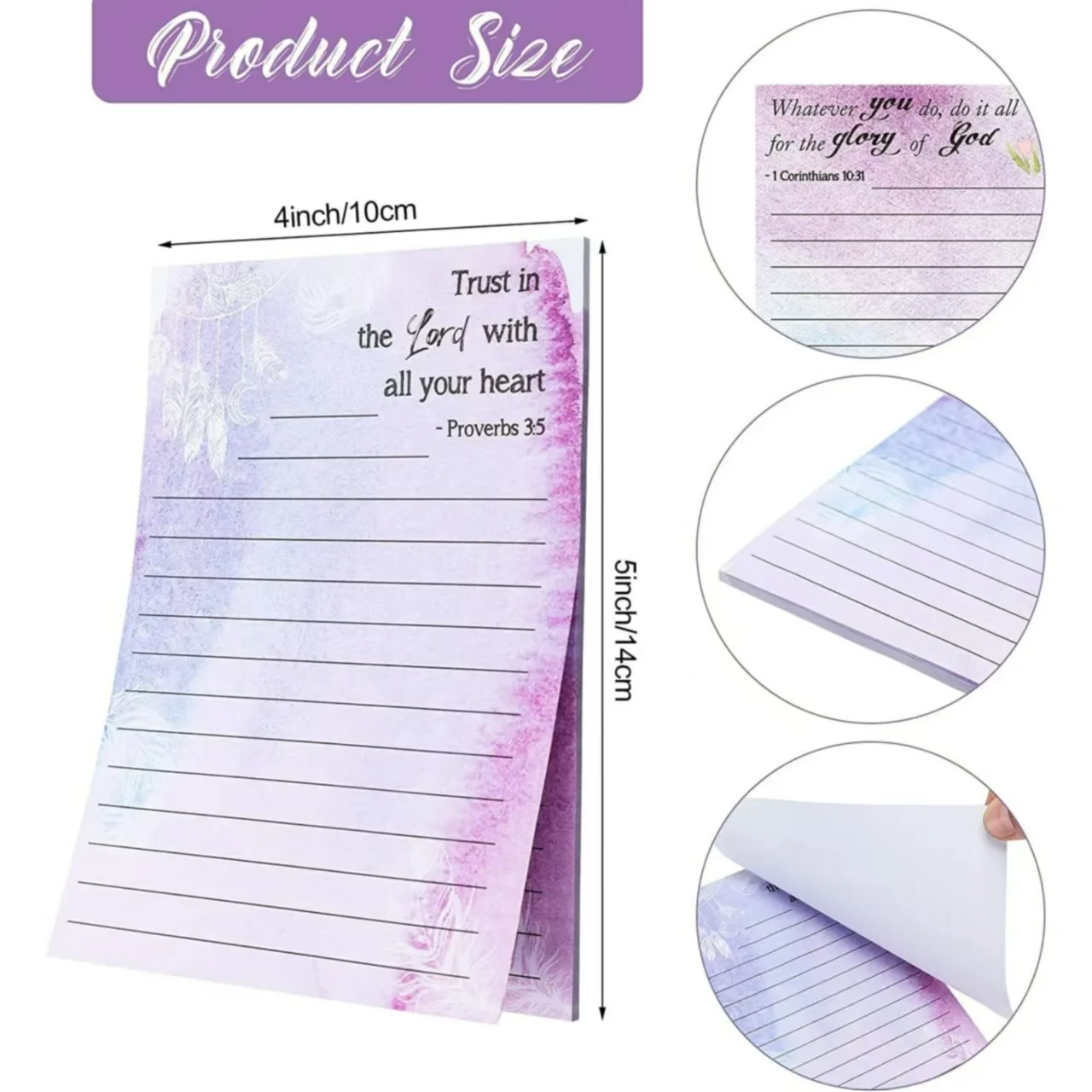 30 Sheets Watercolor Floral Sticky Notes Notepad Self-Adhesive Memo Message Reminder  sticker Home Office School Supplies - 6