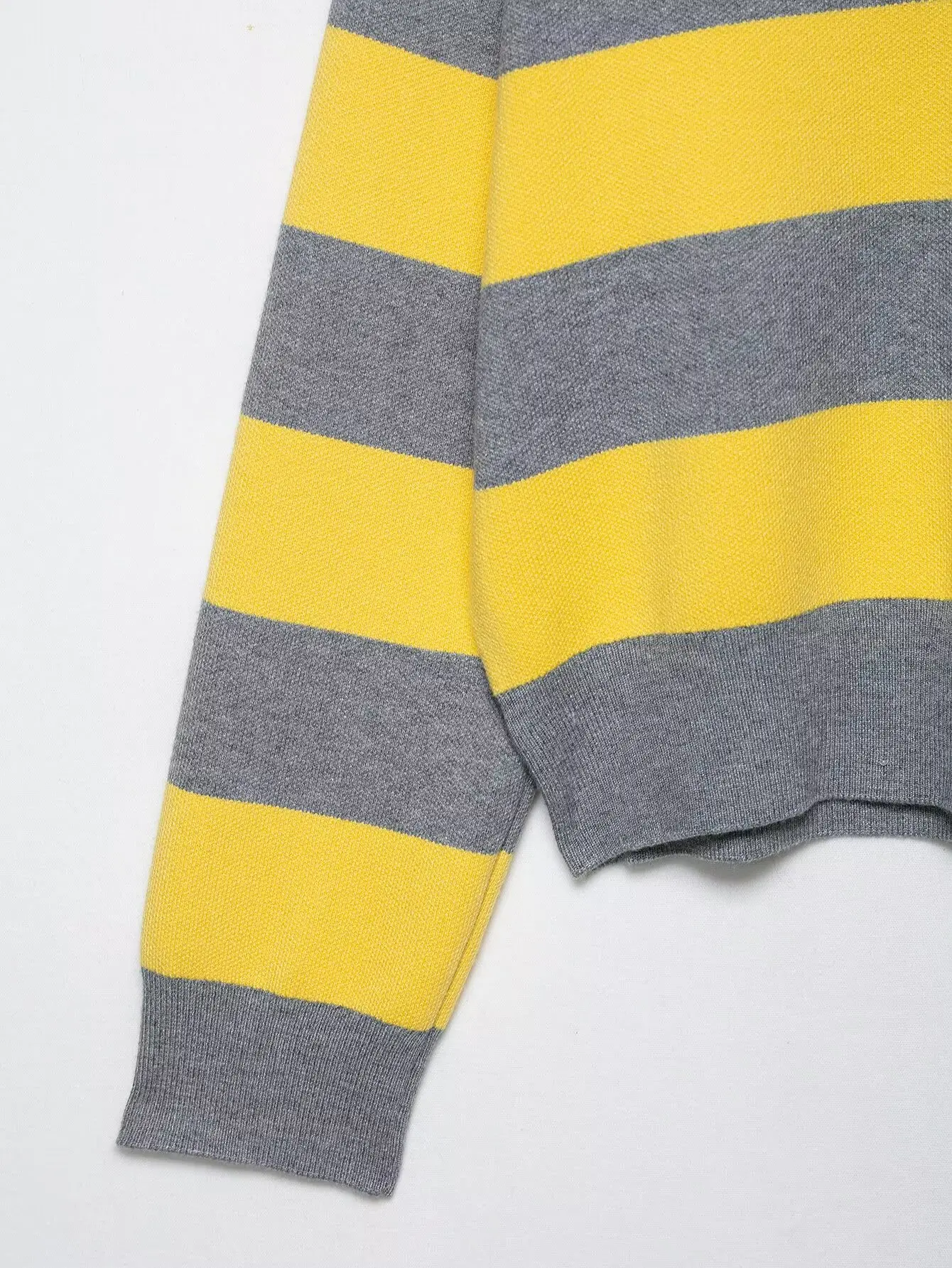 2025 Autumn New Women's Casual Knitted Top Fashion Lapel Stripe Collision Color Pullover For Female Party Youthful Vitality Top