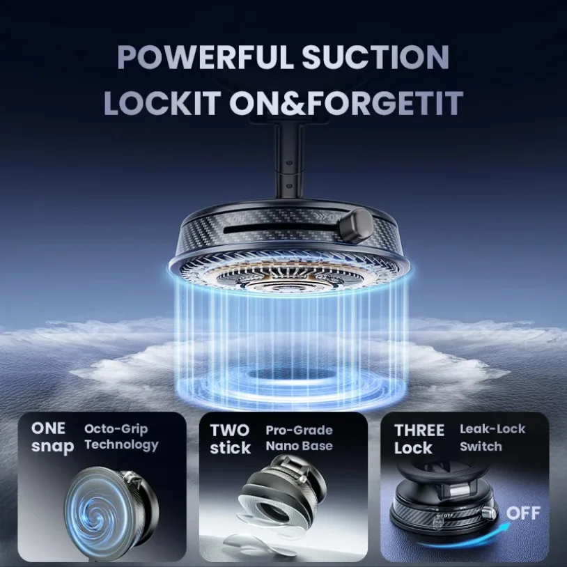 N52 Super Strong Magnetic 1080° Rotation Car Phone Holder Vacuum Suction Cup For iPhone 17 16 15 14 Car/Gym/Driving Phone Holder