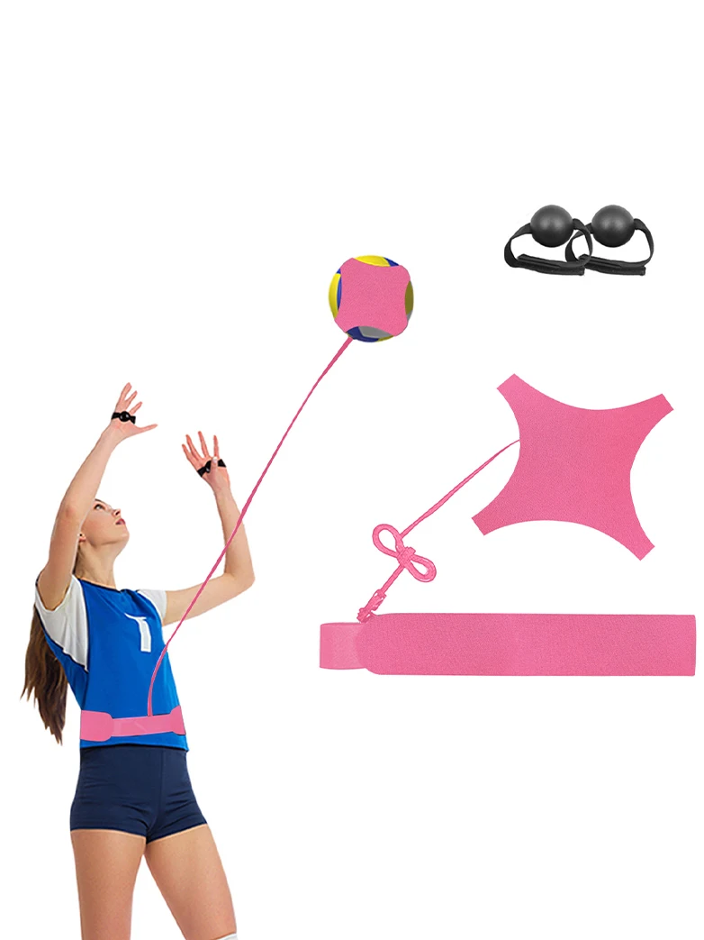 Volleyball Training Throw Solo Practice Training Aid Control Skills Adjustable Waist Belt&a Pair Hand Orthotics