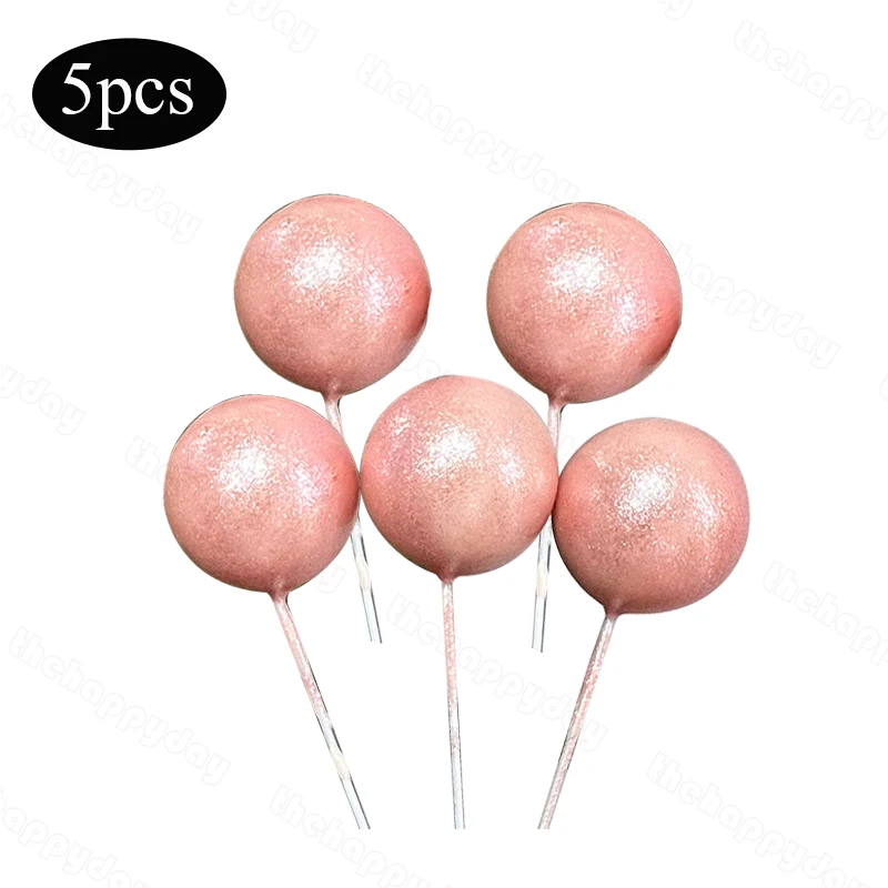 Vibrant Glitter Ball Cake Toppers