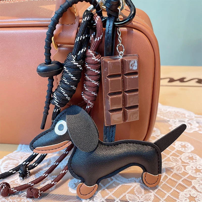 Dachshund Dog Bag Pendant for Phone Accessories Car Keychain Pet Decorations