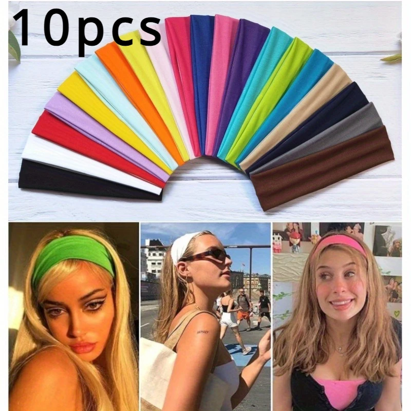 Elastic Hair Bands 10 Pcs For Women sports headbands