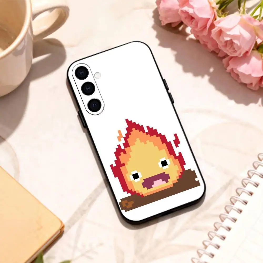 Charming Anime C-Cute Calcifer Soft Black Phone Case