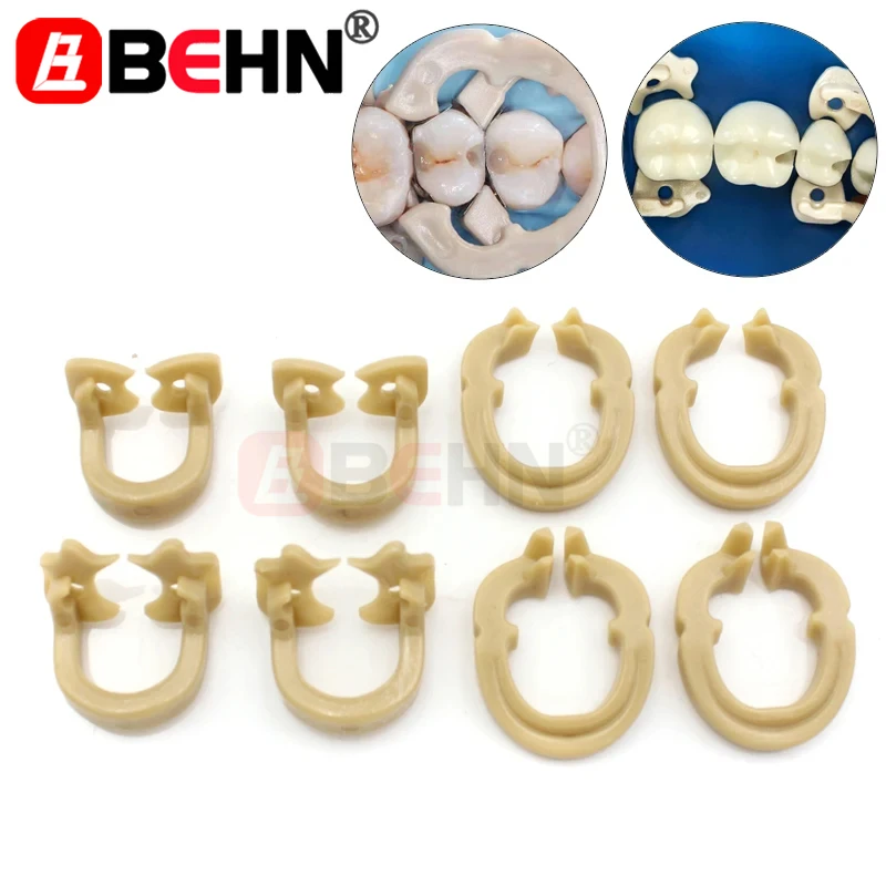 

BEHN 4pcs Dental Rubber Dam Clamps Kit Resin Rubber Barrier Clip Materials Treatment Tooth Tool Dentistry Matrice Tools