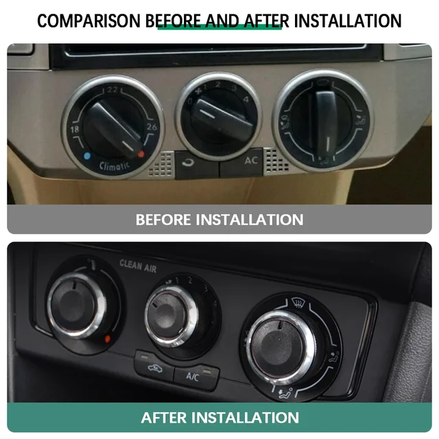 Bouton de climatisation de voiture, 3 pièces, pour Volkswagen VW POLO 2004 – 2013 MK4 MK5 9N 9N3 6R, bouton de commutation de commande de chaleur, accessoires 1