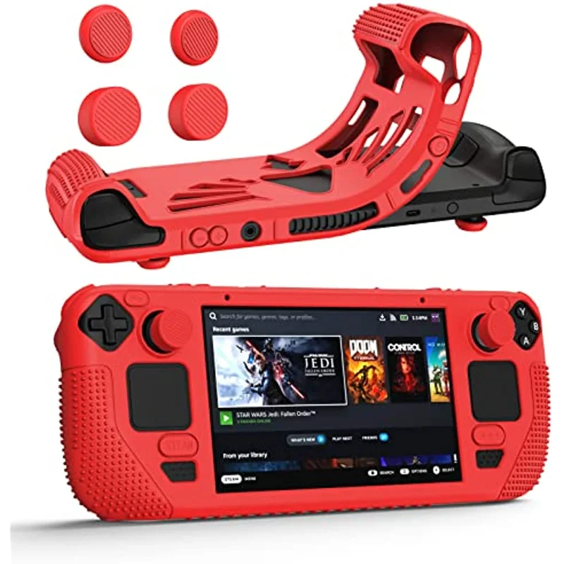 

Protective Case for Steam Deck Silicone Cover Features Thick Silicone Full Protection Shock Absorption Scratch Resistant