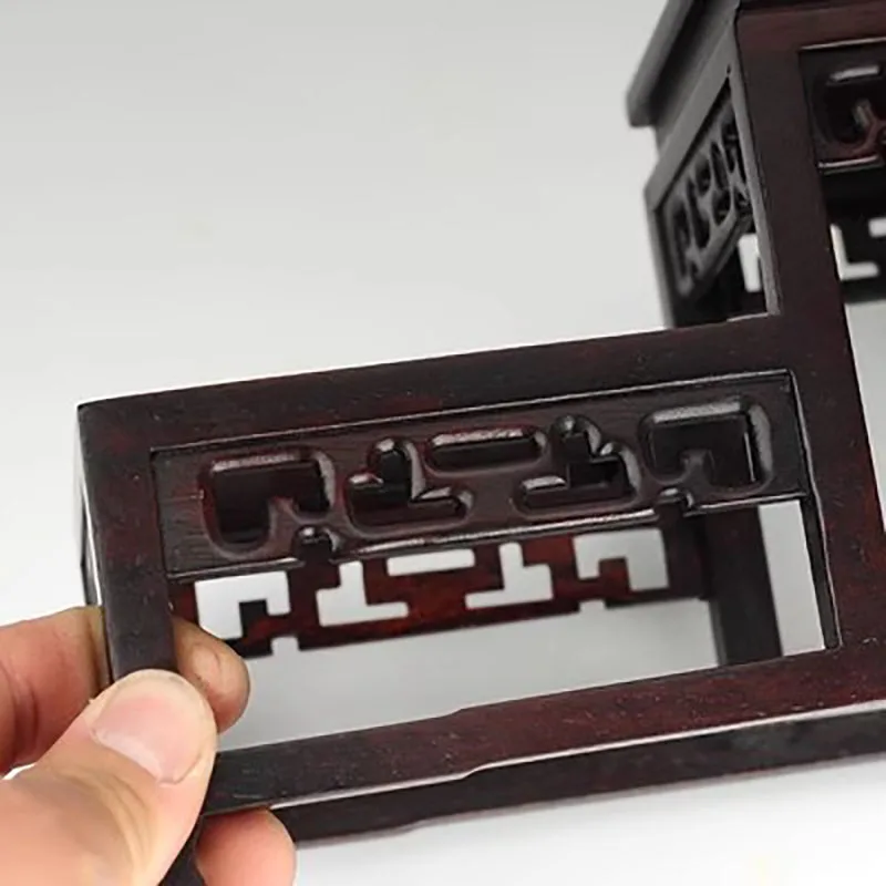 Retro Style High and Low Antique Stand, Teapots and Vases, Small Ornaments, Base, Mahogany Carving