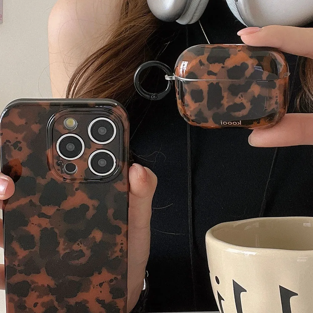 Glossy Tortoiseshell Amber Earphone Case Cover