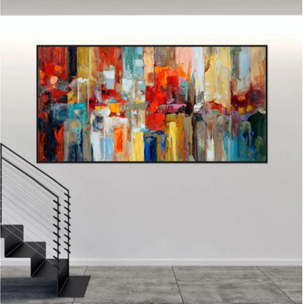 

Large Textured Abstract Acrylic Oil Painting On Canvas Handmade Artwork Modern Home Decor Abstract Red Color Wall Art Painting