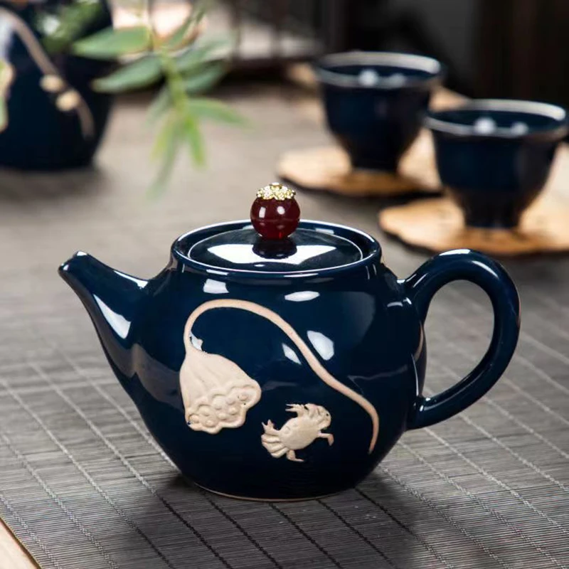 

New Style Agate Ceramic Teapot Pot for Tea Teapots Puer Tea Cup Set Teaware Heated Kettle Chinese Mug Service Ceremony Clay Bar