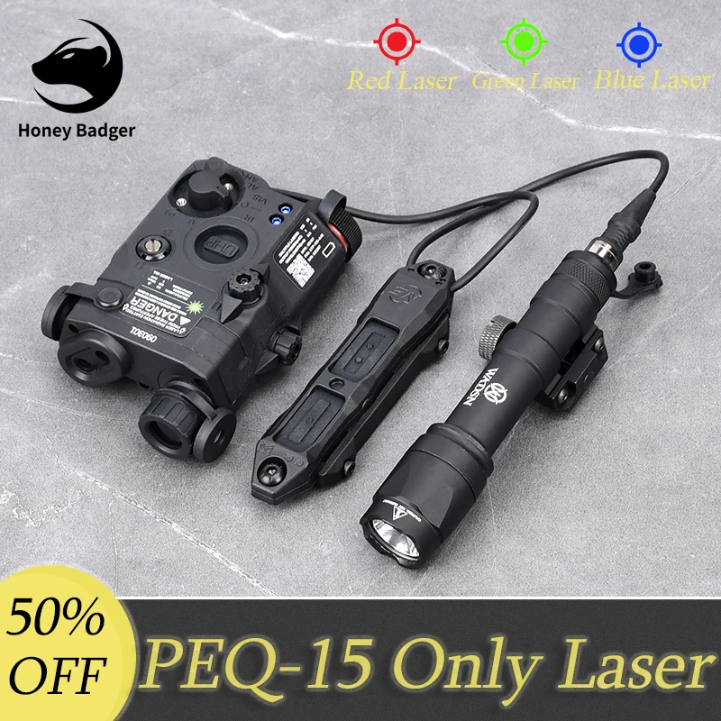 

PEQ-15 Red Dot Tactical Wespon Flashlight Hight Power Green Laser NO White Light IR For Hunting Scout Light 20mm Picatinny Rail