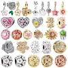 Fashion DIY New Arrivals Flower Series Cherry Blossom Jewelry Dangle Charms Beads Gift Fit Original 925 Silver Bracelet 1