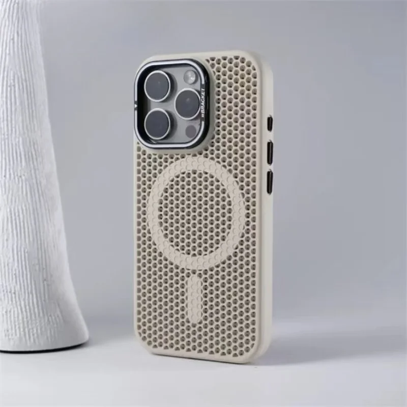 Premium Mesh Cooling Magnetic Case with Magsafe Compatibility - Shockproof Protective Cover