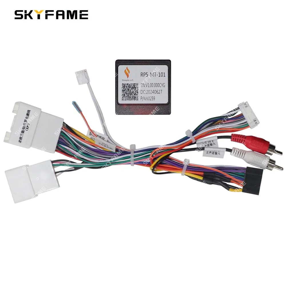 SKYFAME 16Pin Car Wiring Harness Adapter Canbus Box Decoder For Mitsubishi Pajero V97 V73 V60 Outlander Android Power Cable