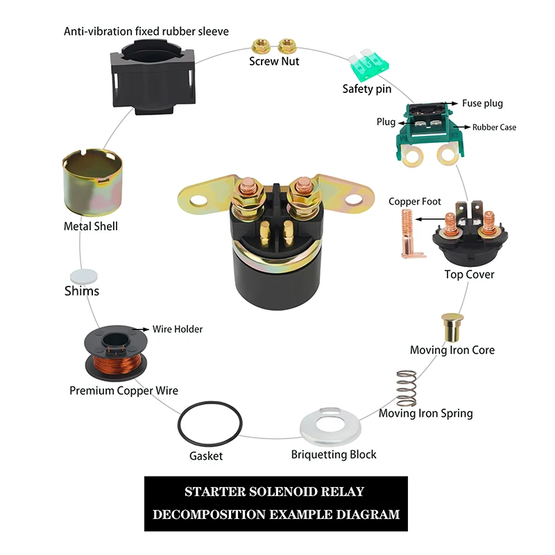 AHL Relè Solenoide Di Avviamento 12V Per Suzuki GSF600S Bandit 600 1996-2003 - Ricambio OEM 31800-26E00 - 3