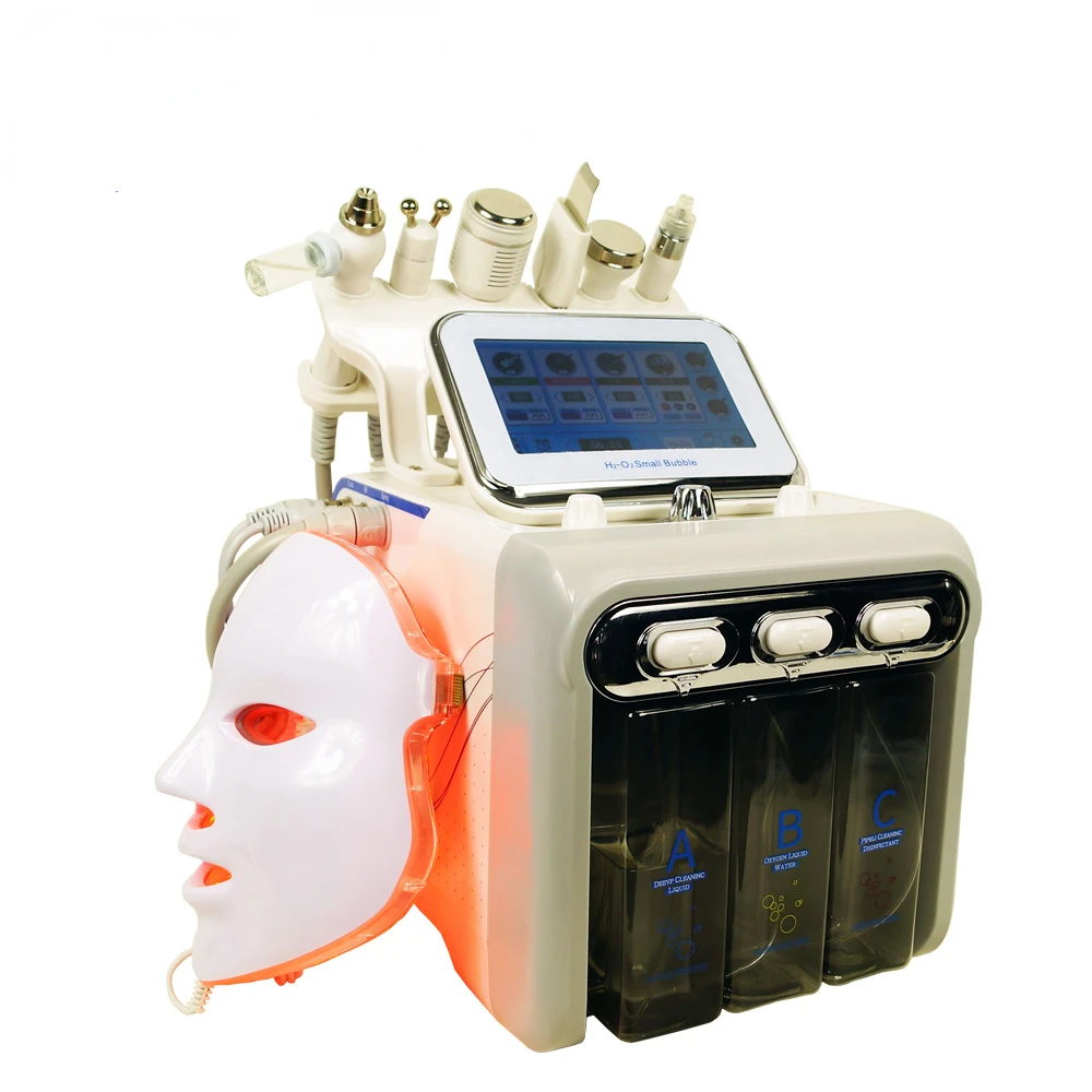 

Au-S517 With Led Mask 7 in 1 Oxygen Jet Peel Ultrasonic H2O2 Facial Hydra Dermabrasion Machine