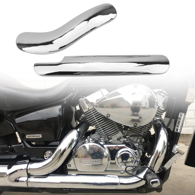 Motorcycle Exhaust Muffler Pipe Leg Protector Chrome Curved Heat Shield