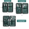 Green 7/13/24 pcs Stainless Steel Nail Cutter and Pedicure Scissors Set - Portable Manicure and Pedicure Tool Nail Clipper Set 5