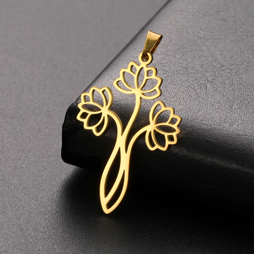 Dawapara Lotusblumen-Anhänger für Schmuckherstellung Yoga Buddhistisches Mandala OM Lotus-Anhänger Zubehör Edelstahl-Schmuck – Detail 19