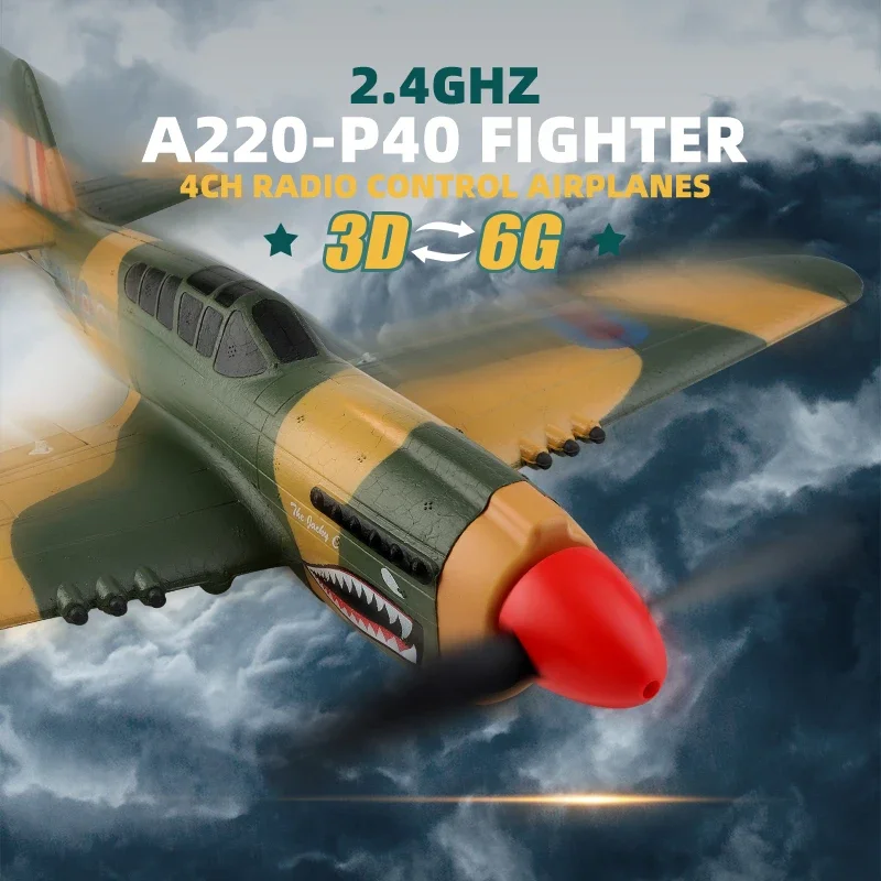 WLtoys XK A220 RC Plane 4CH 3D6G Stunt Fighter 2.4G Radio Control Airplane Electric Aircraft Outdoor Toys for Adult Children