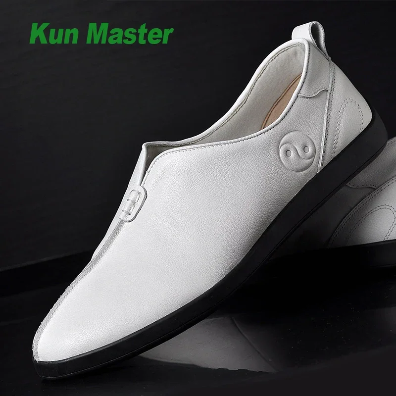 Genuine Leather Kung Fu Tai Chi Shoes Martial Art Shoes Sports Sneakers Cowhide Soft Cowhide Men Women