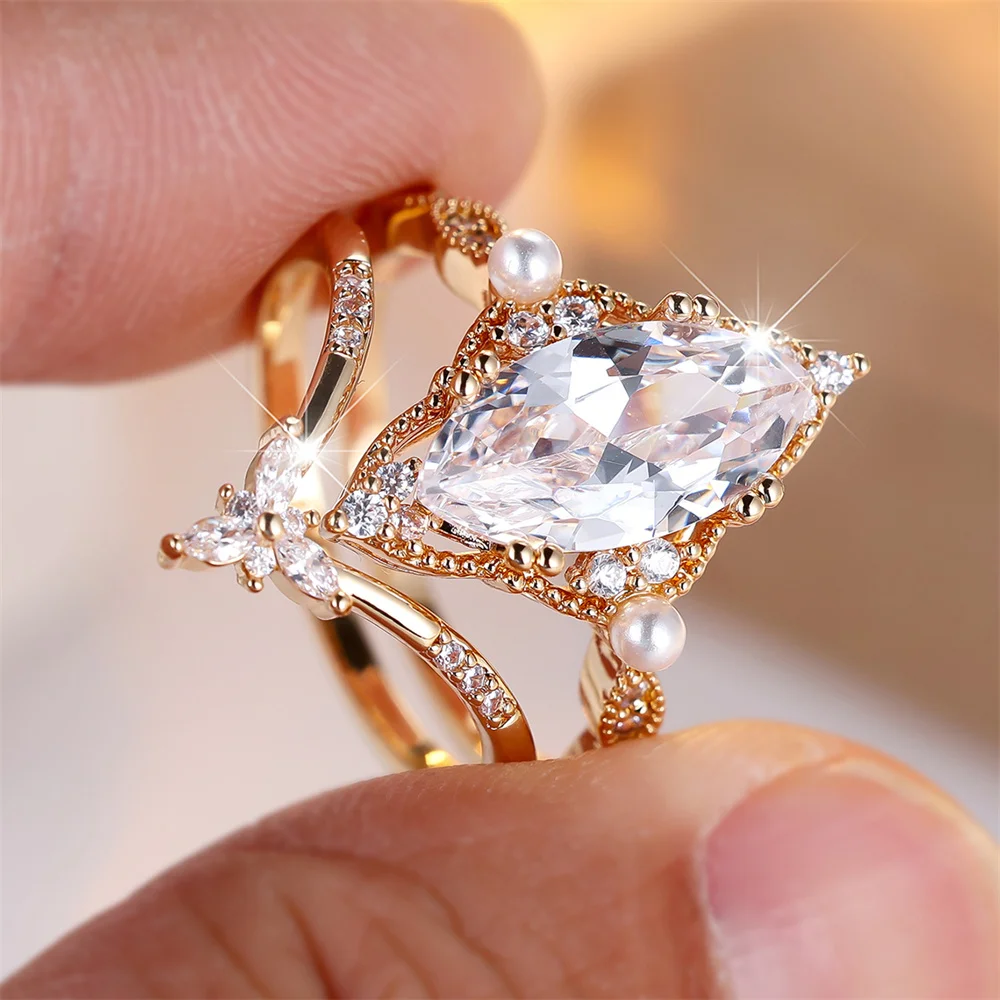 Briljante Ring met Volledige Strass voor Dames, Luxe