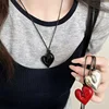 52138-2b7005.jpg LATS Red Heart Pendant Necklace Vintage 80s Aesthetic Love Inspired Choker New Fashion Romantic Heart Necklace for Women